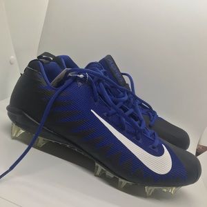 Blue and Black Nike Alpha Menace Football cleats